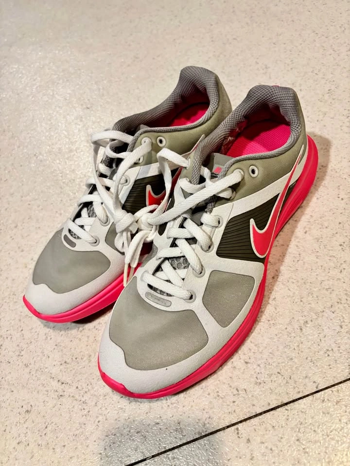 Nike Lunar Running Shoes Grey White Pink US 9.5