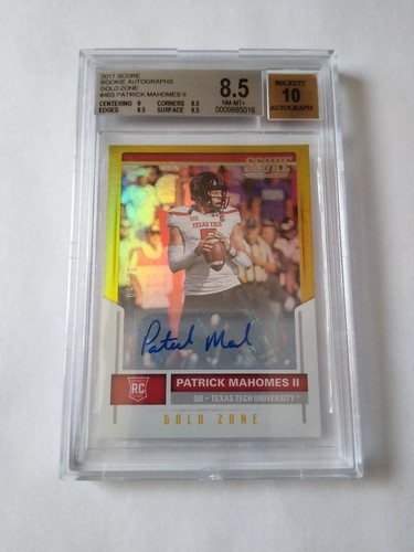 2017 Score Rookie Autographs Gold Zone #403 Patrick Mahomes