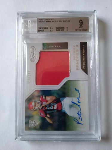2017 Certified Patrick Mahomes Jersey Rookie Auto