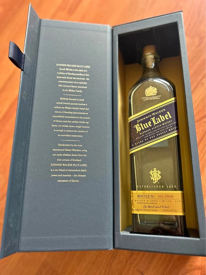 Johnnie Walker Blue Label Empty Bottle and Box