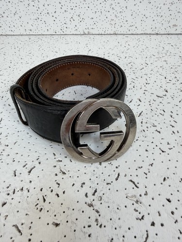 Gucci Interlocking G Guccissima Leather Belt Black 105/42