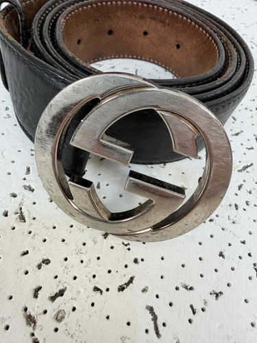 Gucci Interlocking G Guccissima Leather Belt Black 105/42 - photo 2