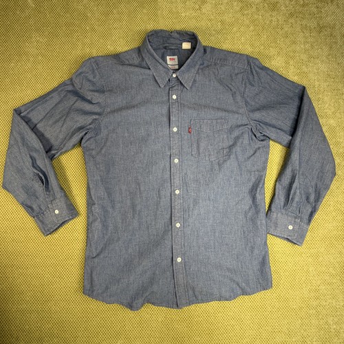 Levi's Men's Cool Blue Chambray Long Sleeve Button Up Shirt