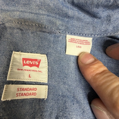 Levi's Men's Cool Blue Chambray Long Sleeve Button Up Shirt - photo 5