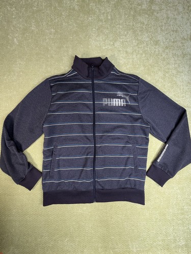 Puma Men's Charcoal Pinstripe Track Jacket Full Zip