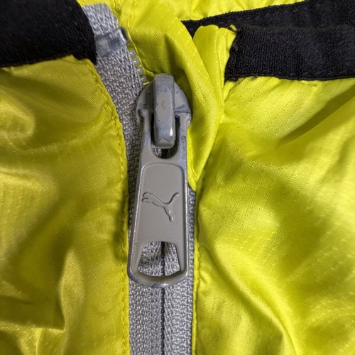 Puma Men's S Neon Yellow Grey Hooded Windbreaker - photo 4