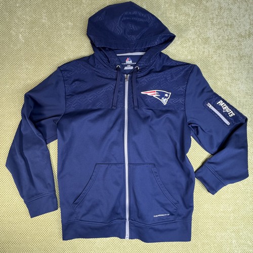 Majestic New England Patriots Men's Full Zip Hoodie - Navy