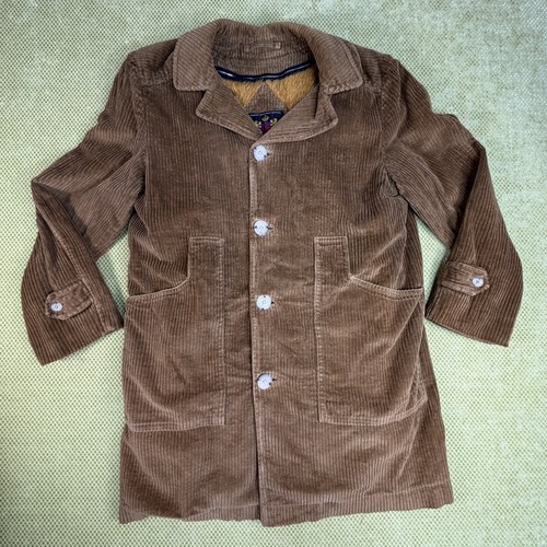 Lusa Men's XL Coffee Brown Corduroy Sherpa Lined Vintage Coat