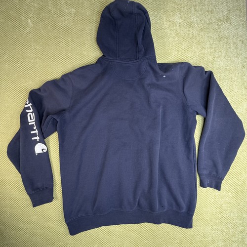 Carhartt Men's Large Tall Black Sleeve Logo Pullover Hoodie - photo 2