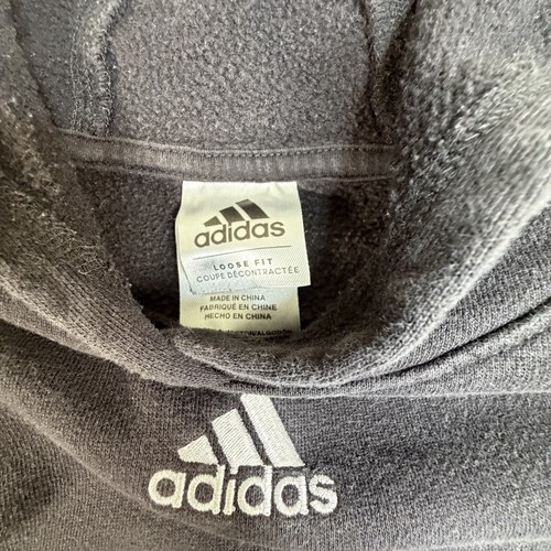 Adidas Kids Size M (10-12) Black White 3-Stripe Hoodie - photo 5