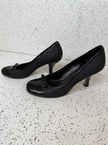 Franco Sarto L-Sixties Women's 9M Black Bow Kitten Heel Pumps - photo 4