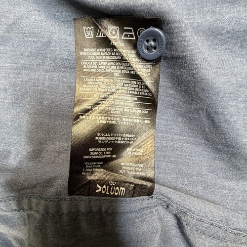 Volcom Men's Chambray Blue Classic Fit Button-Up Shirt Size S - photo 5