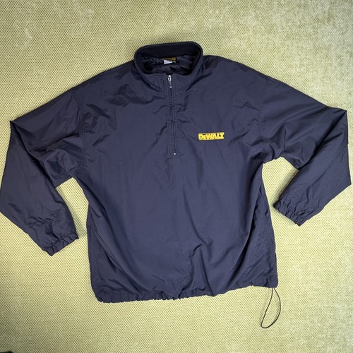 DEWALT Men's XL Black Quarter Zip Windbreaker Workwear Jacket