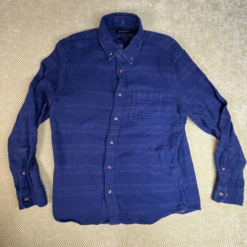 Banana Republic Men's M Navy Corduroy Overshirt Plaid Lined