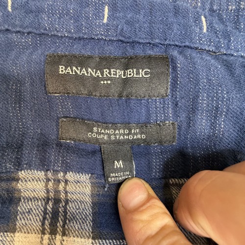 Banana Republic Men's M Navy Corduroy Overshirt Plaid Lined - photo 5