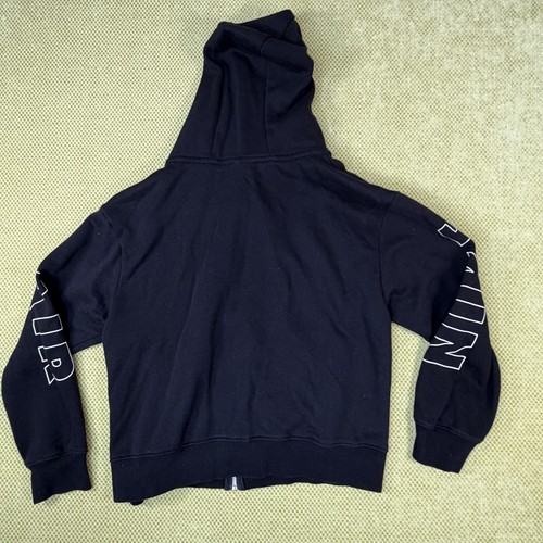 Nike Air Full Zip Hoodie Womens Large Black Spellout Sleeve Logo - photo 3
