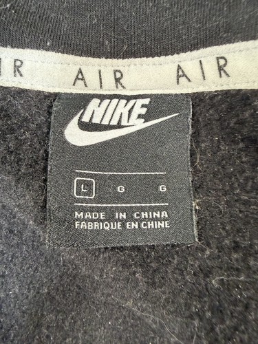 Nike Air Full Zip Hoodie Womens Large Black Spellout Sleeve Logo - photo 4