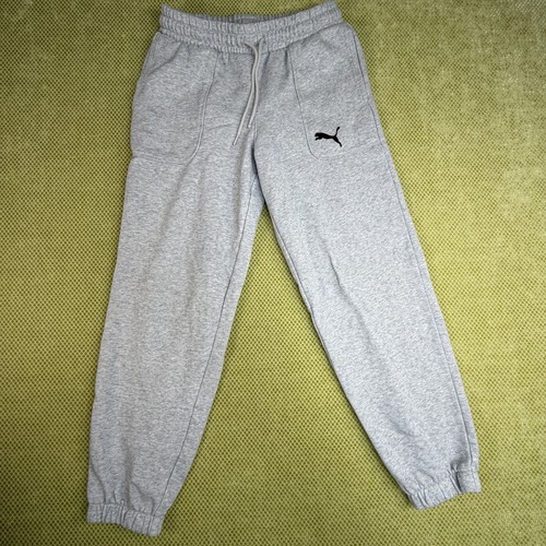 Puma Men's Size XS Light Heather Grey Jogger Sweatpants Logo