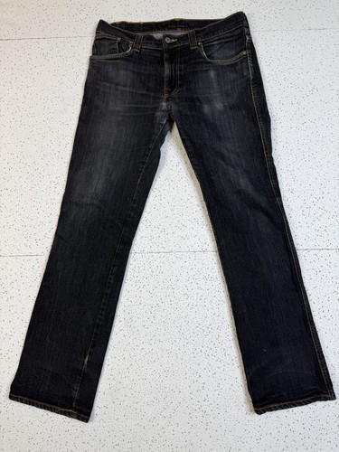 Nudie Jeans Slim Jim Selvedge Dry Black Jeans Mens 34x32