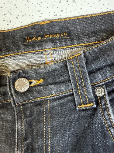 Nudie Jeans Slim Jim Selvedge Dry Black Jeans Mens 34x32 - photo 3