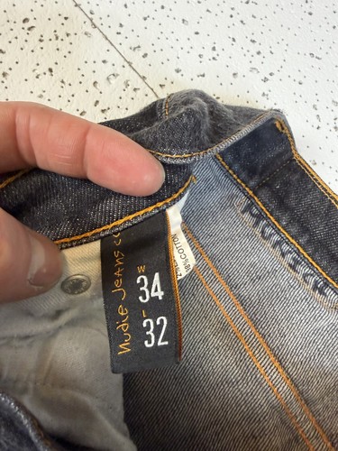 Nudie Jeans Slim Jim Selvedge Dry Black Jeans Mens 34x32 - photo 5