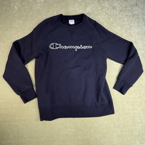 Champion Medium Black Embroidered Script Logo Crewneck