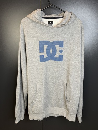 Y2K DC Shoes Men's XXL Grey Logo Pullover Hoodie Missing Drawstr