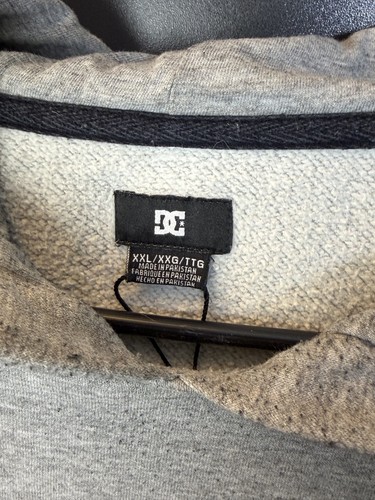 Y2K DC Shoes Men's XXL Grey Logo Pullover Hoodie Missing Drawstr - photo 3