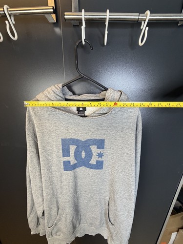 Y2K DC Shoes Men's XXL Grey Logo Pullover Hoodie Missing Drawstr - photo 5