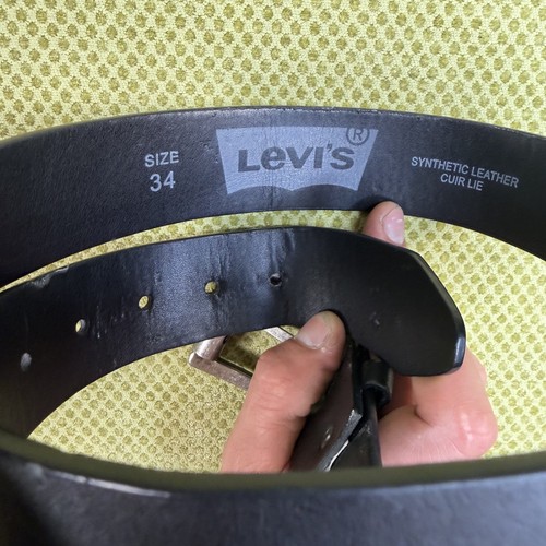 Levi's Men's Black Synthetic Leather Belt Size 34 85 - photo 2