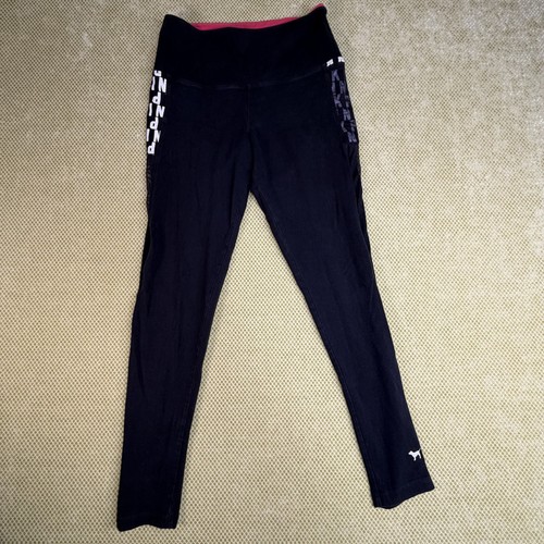 PINK Victoria's Secret Women's Black Logo Performance Leggings