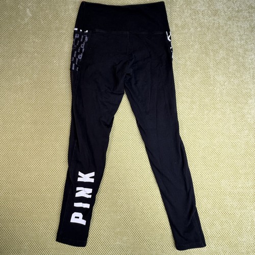 PINK Victoria's Secret Women's Black Logo Performance Leggings - photo 2