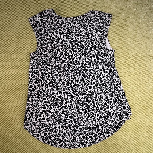 RW&CO Women's Size M Black White Floral Blouse - photo 2