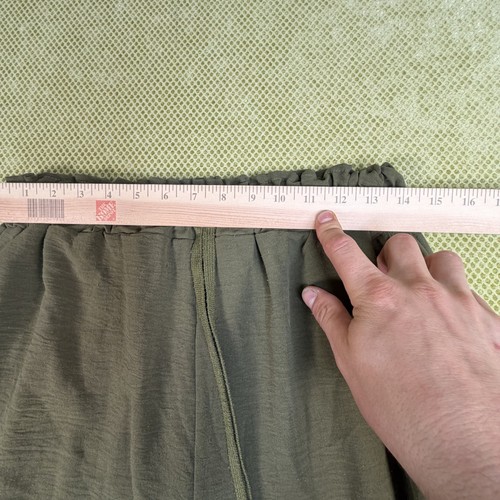 Women's Olive Green Wide Leg Pull On Pants Elastic Waist - photo 5
