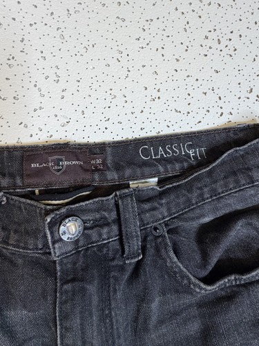 Black Brown 1826 Men's Classic Fit Jeans 32x32 Washed Black - photo 5