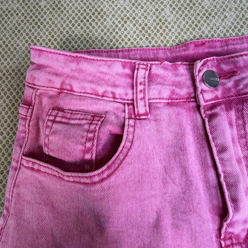 Women's Dusty Pink Distressed Jean Skirt Ripped Frayed Denim - photo 4