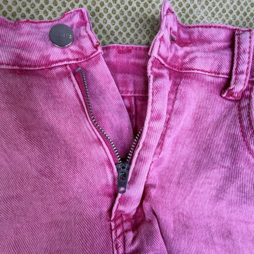 Women's Dusty Pink Distressed Jean Skirt Ripped Frayed Denim - photo 5