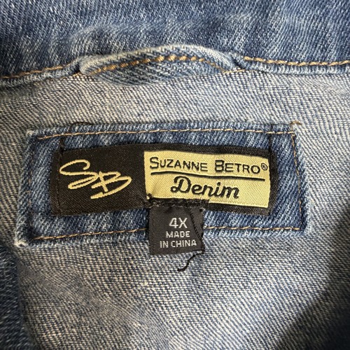 Suzanne Betro Women's 4X Blue Denim Trucker Jacket - photo 5