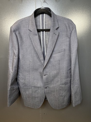 Calvin Klein Men's 42R Gray Wool Linen Blend Sport Coat