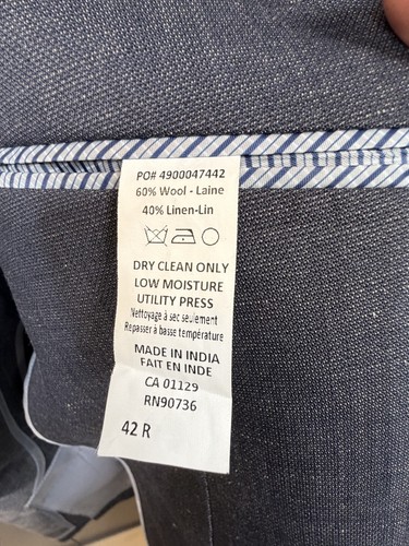 Calvin Klein Men's 42R Gray Wool Linen Blend Sport Coat - photo 5