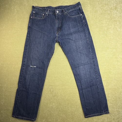 Levi's 505 Regular Fit Jeans Men's W36 L30 Dark Blue Denim