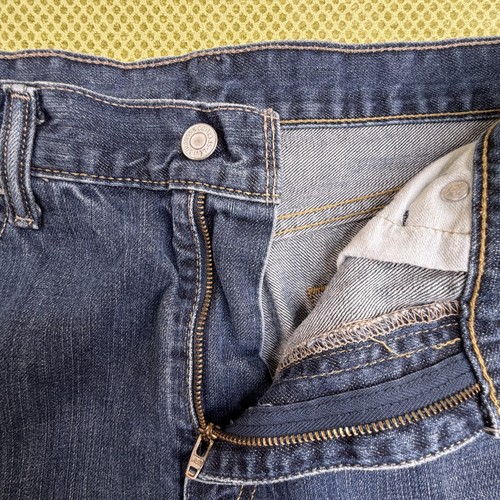 Levi's 505 Regular Fit Jeans Men's W36 L30 Dark Blue Denim - photo 4