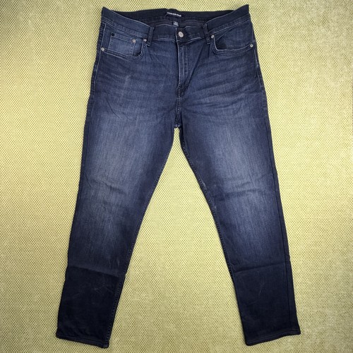 Calvin Klein Slim Jeans Mens W36 L32 Dark Blue Stretch Denim