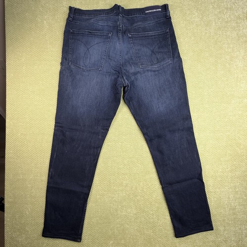 Calvin Klein Slim Jeans Mens W36 L32 Dark Blue Stretch Denim - photo 2