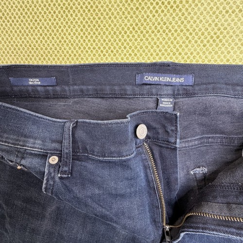 Calvin Klein Slim Jeans Mens W36 L32 Dark Blue Stretch Denim - photo 5
