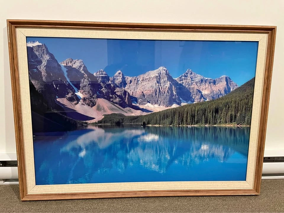 Framed Moraine Lake Landscape Photograph