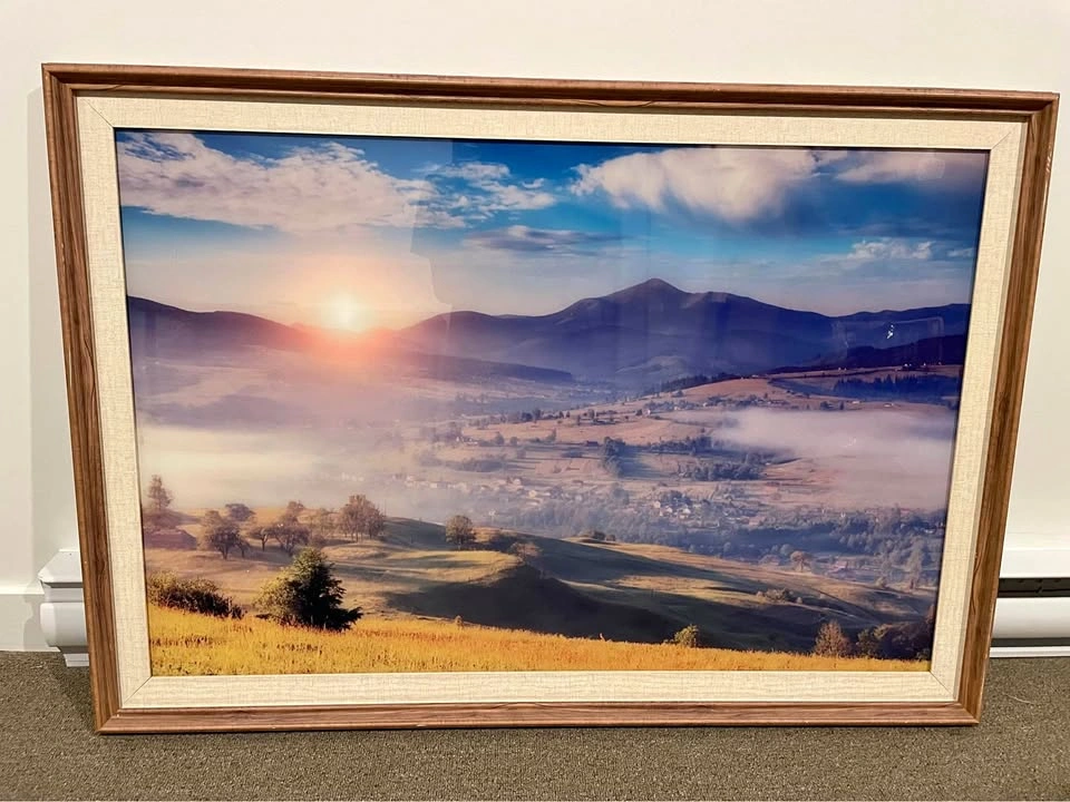 Framed Mountain Landscape Sunrise Photograph