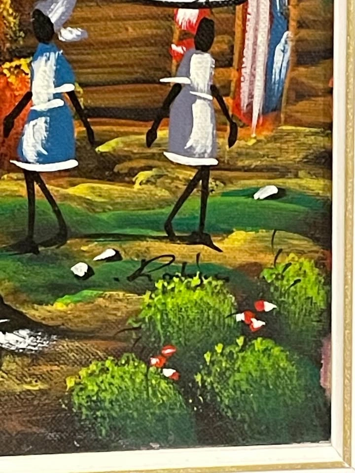 J. Robin Signed Tropical Landscape Oil Painting - photo 2