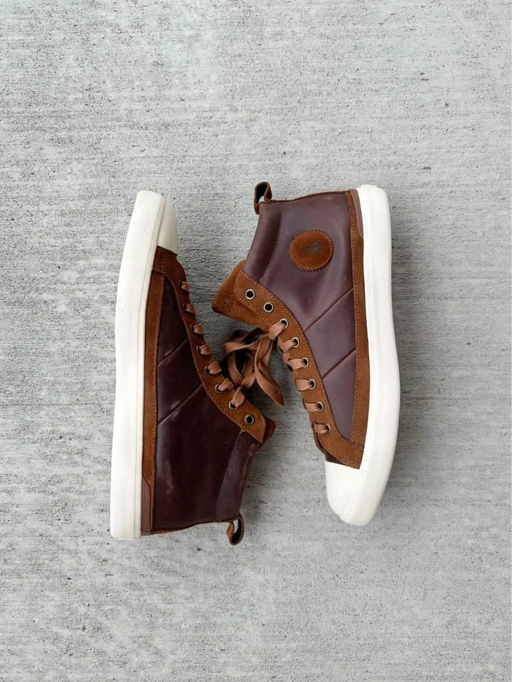 Polo Ralph Lauren Clarke Leather High Top Sneakers Brown 11M - photo 3