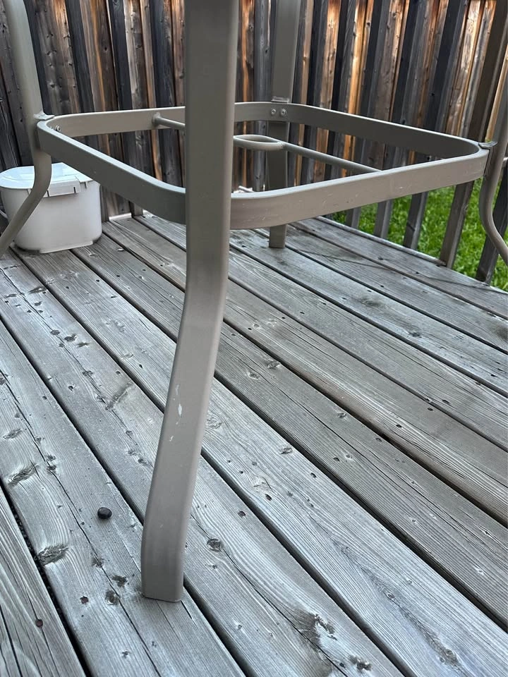Square Glass Top Patio Table - Beige - photo 3